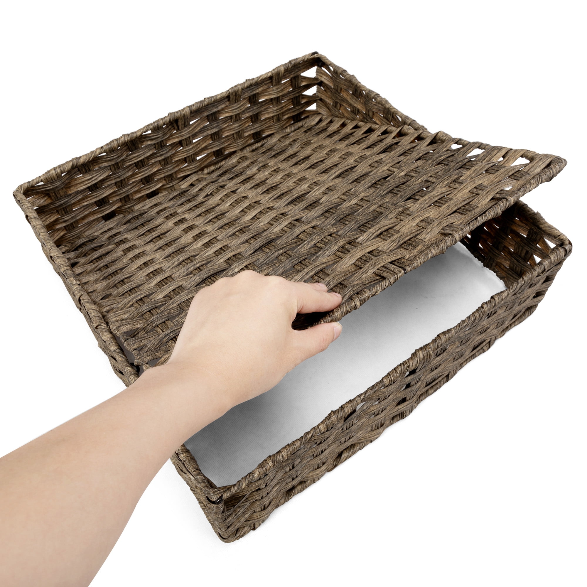 Pefilos 22" Cat Litter Box Enclosure with Cotton Linen Mat, Hidden Washroom Handwoven Rattan Cat House Furniture for Living Room, Bedroom, Brown Pefilos 22" Cat Litter Box Enclosure with Cotton Linen Mat, Hidden Washroom Handwoven Rattan Cat House Furniture for Living Room, Bedroom, Brown