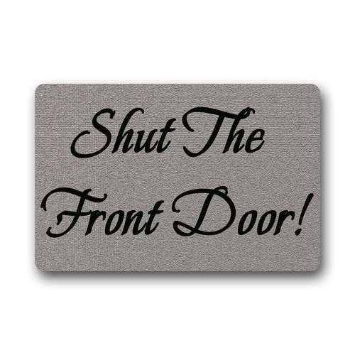 WinHome Shut The Front Door Doormat Floor Mats Rugs Outdoors/Indoor