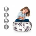 thumbnail image 2 of Entomology Storage Toy Bag Chair, Detailed Poligonia Butterflies and Belladonna Flowers, Stuffed Animal Organizer Washable Bag, Large Size, Eggplant Pale Seafoam, by Ambesonne, 2 of 3