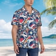 thumbnail image 2 of Lsque cool rock Skull pattern Hawaiian Shirt for Men, Unisex Summer Beach Casual Short Sleeve Button Down Shirts-X-Large, 2 of 9