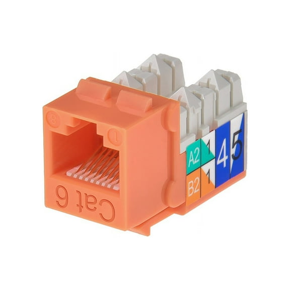 Monoprice Cat6 Punch Down Keystone Jack for 22-24AWG Solid Wire, Orange