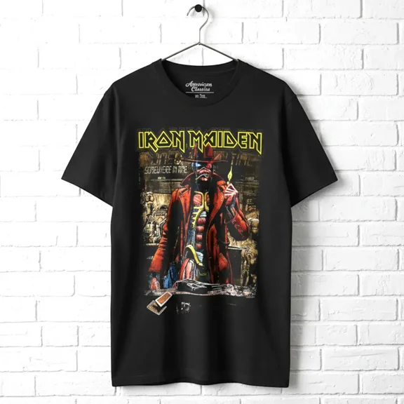 Iron Maiden Eddie Somewhere in Time Men's T Shirt (Black, AdultL)