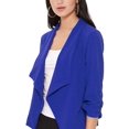 thumbnail image 6 of Women's Elegant Draped Blazer Casual Open Front 3/4 Sleeve Jacket, 6 of 6