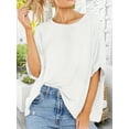thumbnail image 4 of Women Cotton T-Shirt Summer Casual Loose Fit Short Sleeve Top, 4 of 4