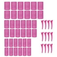 thumbnail image 1 of 48 rulos autoagarrables con pinzas, rizadores jumbo sin calor para peinar cabello largo, mediano y corto (rosa, 3 tamaños), 1 of 5