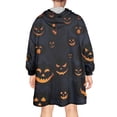 thumbnail image 2 of Wearable Oversized Blanket,Halloween Glowing Pumpkins Pattern Wearable Blanket Hoodie for Adults,Cozy Hooded Blankets with Super Pockets,Super Warm Fuzzy Pullover for Women & Men, 2 of 6