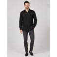 thumbnail image 2 of J. METHOD Men's Long Sleeve Cuban Guayabera Shirt Short Sleeve Button Down Classic Embroidered 4 Pockets Casual Top NEMT118 Black S, 2 of 4