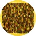 thumbnail image 1 of Ahgly Company Indoor Round Abstract Yellow Contemporary Area Rugs, 3' Round, 1 of 4