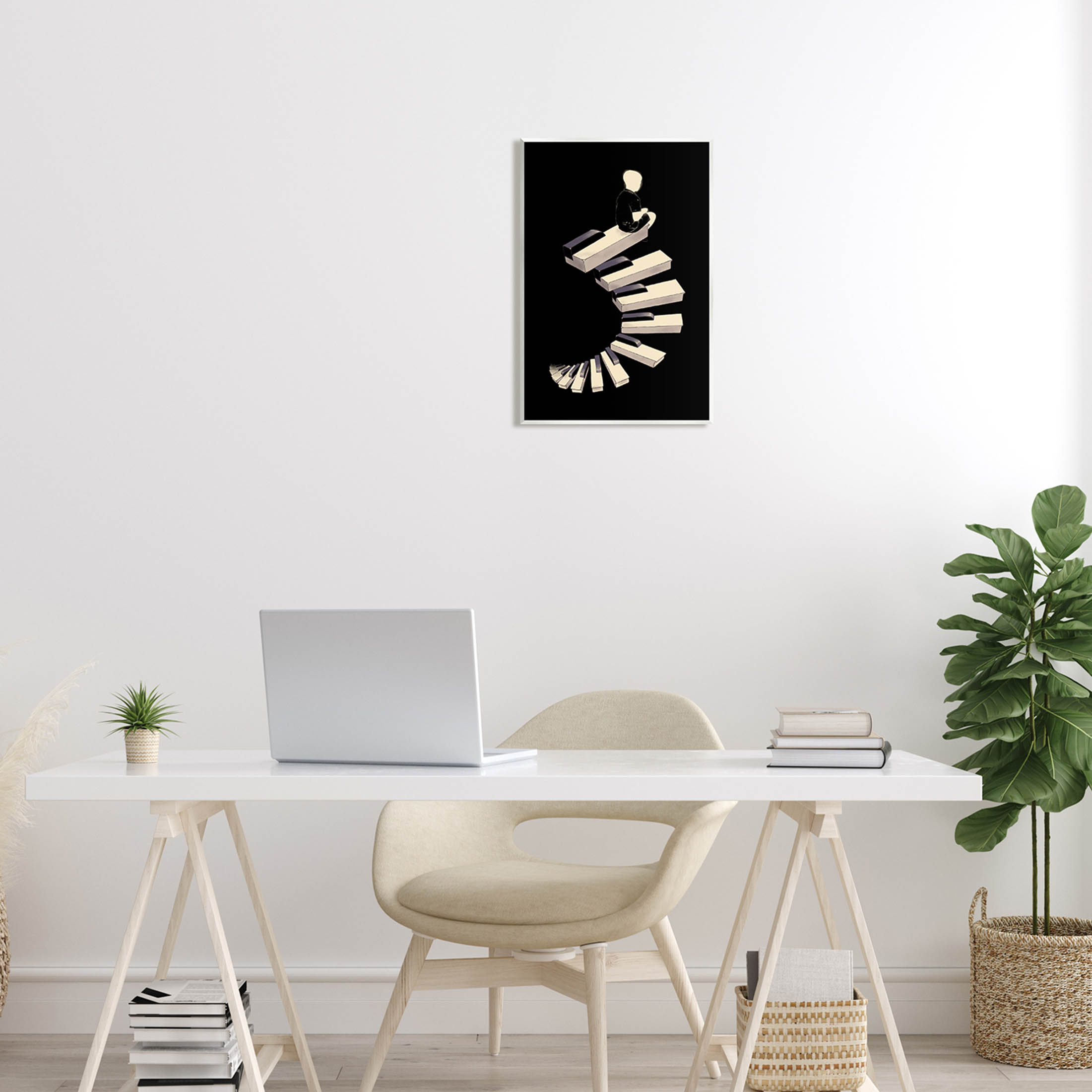 Stupell Industries Surreal Piano Keys Spiral Graphic Art Unframed Art Print Wall Art, Design by Matheus Lopes Castro
