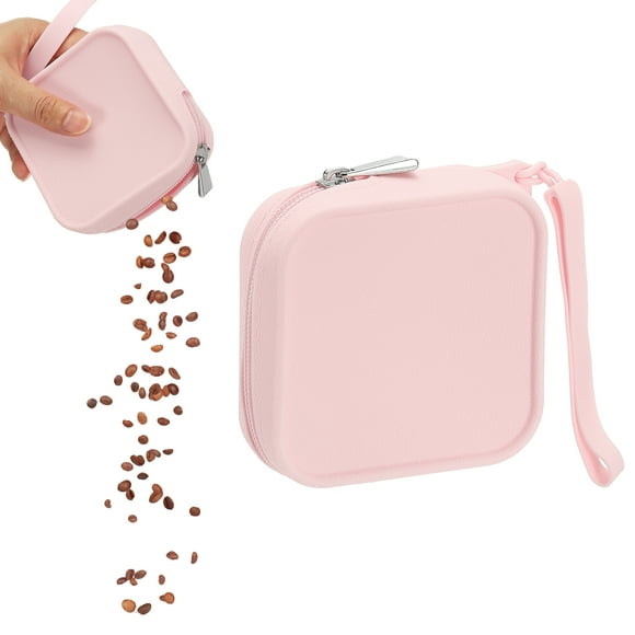 Uxcell Silicone Dog Treat Pouch, Auto Closure, Pocket Size, Portable Walking Bag for Dog and Cat 4x4 Inch (Pink, 1Pcs ), Intended for Pet Travel / Training / Walking