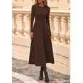 thumbnail image 3 of PRETTYGARDEN Women's Fall Long Sleeve Midi Dress Casual Elegant Ruffle Flowy A Line Swing Cocktail Party Dresse, 3 of 8