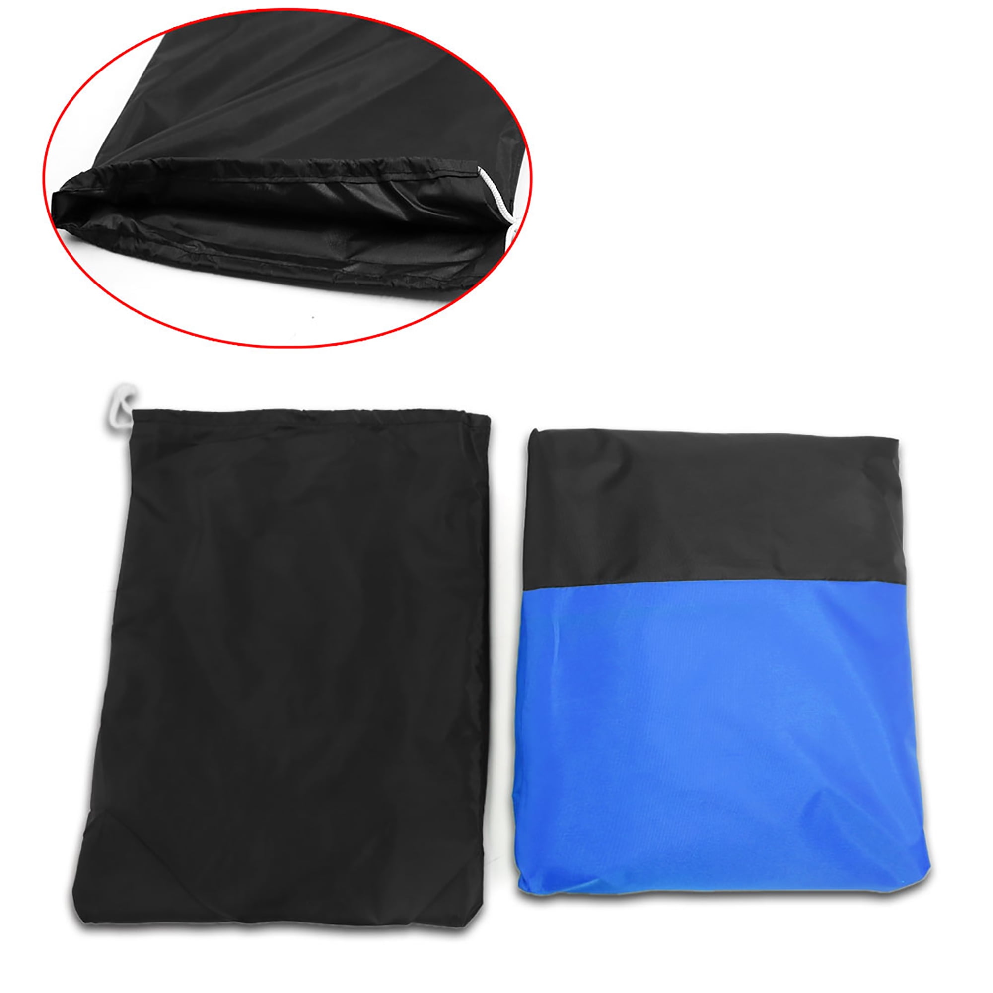 Unique Bargains 180T Motorcycle Cover Protector Rain Dust UV Proof Black+Blue XXXL