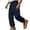 Dark Blue, variant on Beach Pants for Men Linen with Multi Pockets Elastic Waist Drawstring Causal Pant Summer Vacation Clothes Beachwear 2026 Khaki M