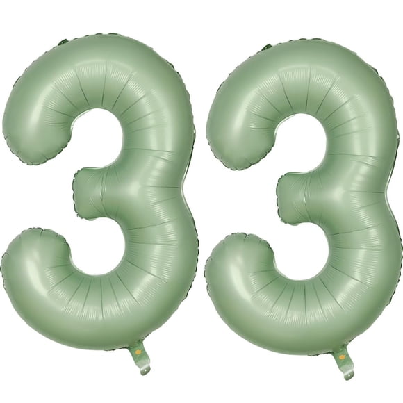 Globo LVMOQIQIU, 40 cm, verde, número 33, para decoración de fiestas