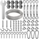 thumbnail image 1 of Kit colgante de cuerda de acero inoxidable de 30 m, cuerda de acero inoxidable recubierta de 2 mm con tensor y ganchos, para lámpara colgante, planta trepadora, tendedero, cortina de pérgola, barandilla. esquí esquí Gafas de esquí, 1 of 5