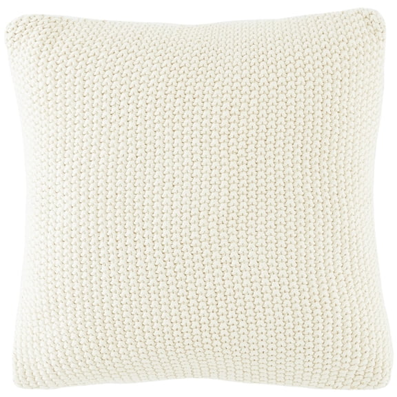 SAFAVIEH Josie 18" x 18" Contemporary Ivory Solid Cotton Decorative Pillow