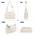 thumbnail image 5 of Spencer Canvas Messenger Bag Large Capacity Hobo Bag Crossbody Shoulder Bag Tote Bag with Multiple Pocket for Women and Men, White, 5 of 10