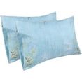 thumbnail image 2 of TRAHOO-Blue Floral Print Sheet Set Queen, 4 Piece Brushed Microfiber Sheets Extra Deep Pocket, Ultra Soft Bedding Sheets, 2 of 4