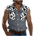 thumbnail image 3 of VBTAPA Men's Sleeveless Beach Shirts Trendy Summer Button Down Tank Tops Camouflage Casual Tank Shirt with Pockets Holiday Sales Gray S, 3 of 6