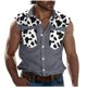 thumbnail image 2 of Camiseta sin mangas con cuello vuelto para hombre, estilo informal, con estampado del Día de la Independencia, cuello vuelto, sin mangas, bolsillos, deportiva, de poliéster, 2 of 5