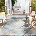 thumbnail image 2 of SAFAVIEH Barbados Tobon Botanical Indoor/Outdoor Area Rug, Light Blue/Ivory, 8' x 10'5", 2 of 11