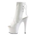 thumbnail image 4 of **8" Heel, 4" PF Open Toe/Heel Ankle Boot, Side Zip - Wht Faux Leather/Wht, 10, 4 of 5