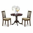 thumbnail image 4 of Kitchen Table Set - Table And 2 Dining Chairs-Finish:Cappuccino,Number of Items:3,Shape:Round,Style:Microfiber Seat, 4 of 4