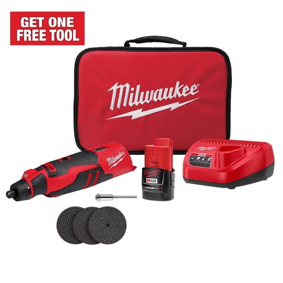 Milwaukee Tool M12 Brushless Rotary Tool Kit