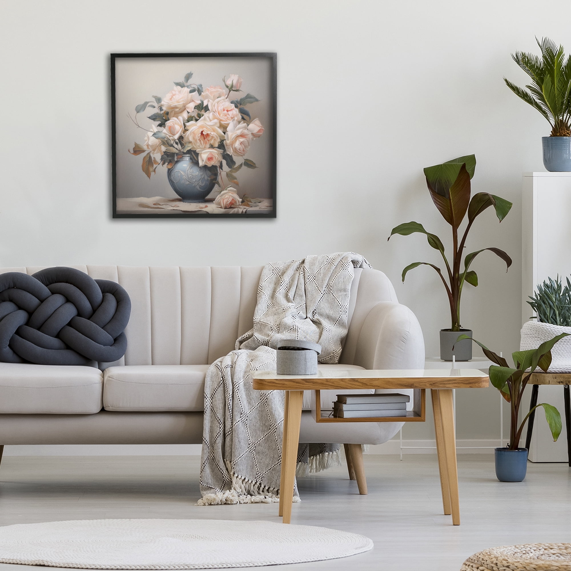 Stupell Industries Rose Paragon Vase Black Framed Giclee Art, design by Steve Hunziker