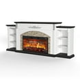 thumbnail image 4 of BOSHIRO 80" Electric Fireplace with Mantel and Cabinets, Fireplace TV Stand for Living Room Bedroom, 4 of 8