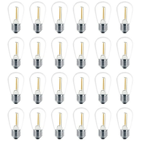 

24 Pack 3V LED S14 Replacement Light Bulbs Shatterproof Outdoor Solar String Light Bulbs Warm White