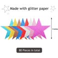thumbnail image 3 of 80 Pieces Glitter Star Cutouts, Rich Colors, 6 Inches Length, for Bulletin Board Classroom Wall Party Decoration Supply, 3 of 5