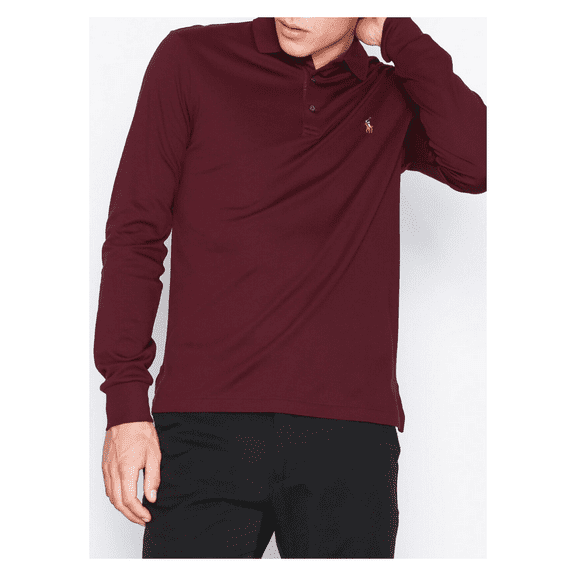 $98.50 Polo Ralph Lauren Men's, Classic Fit Long Sleeves Polo Shirt, Red, XXL