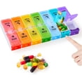 thumbnail image 1 of wqlpp-Weekly Pill Organizer 2 Times a Day, Large Pill Box 7 Day with Big AM/PM Compartments for Easy Filling, Push Button Pill Container Medicine Organizer Travel Pill Case Holder Dispenser for Vitam, 1 of 4