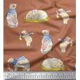 thumbnail image 1 of Soimoi Cotton Duck Fabric Cycle,Rabbit & Bear Kids Decor Fabric Printed Yard 42 Inch Wide, 1 of 2