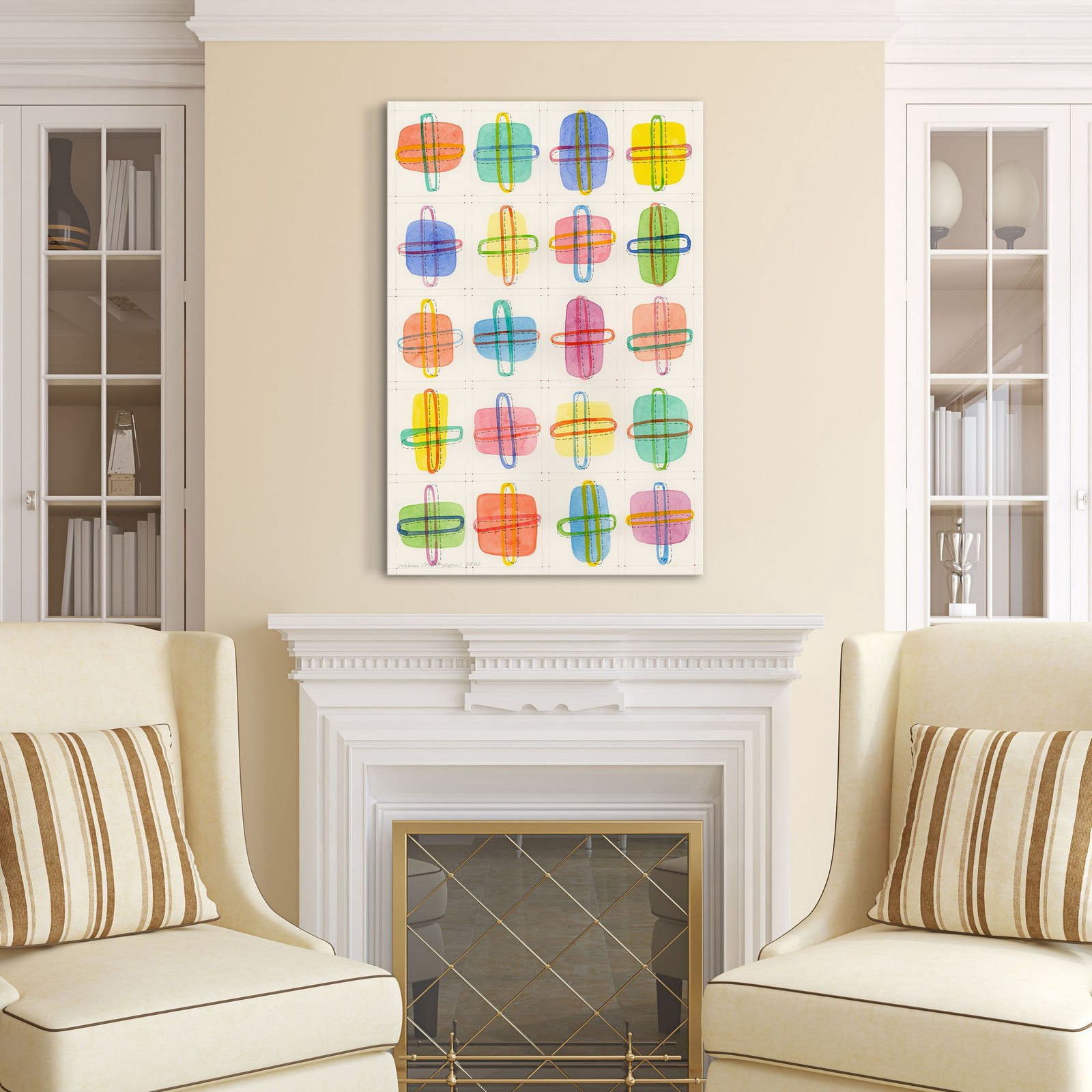 Marmont Hill "Color Chunks" by Nikki Galapon Painting Print on Wrapped Canvas