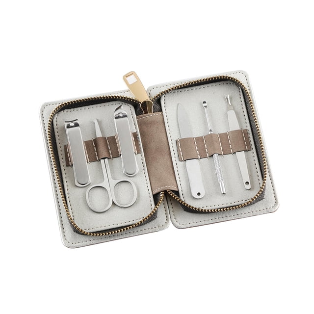 Set de manicura Yuyangstore 6 piezas herramientas de cuidado de manos y pies marrón