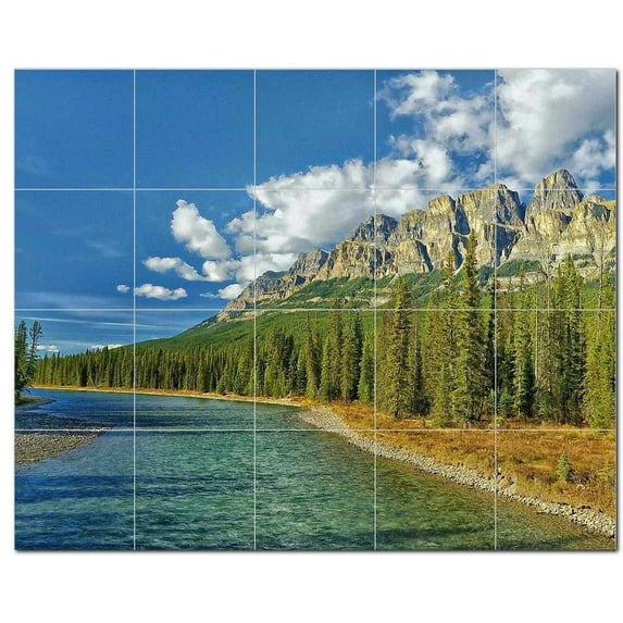 Lake River Ceramic Tile Mural Kitchen Backsplash Bathroom Shower, 405381-S54