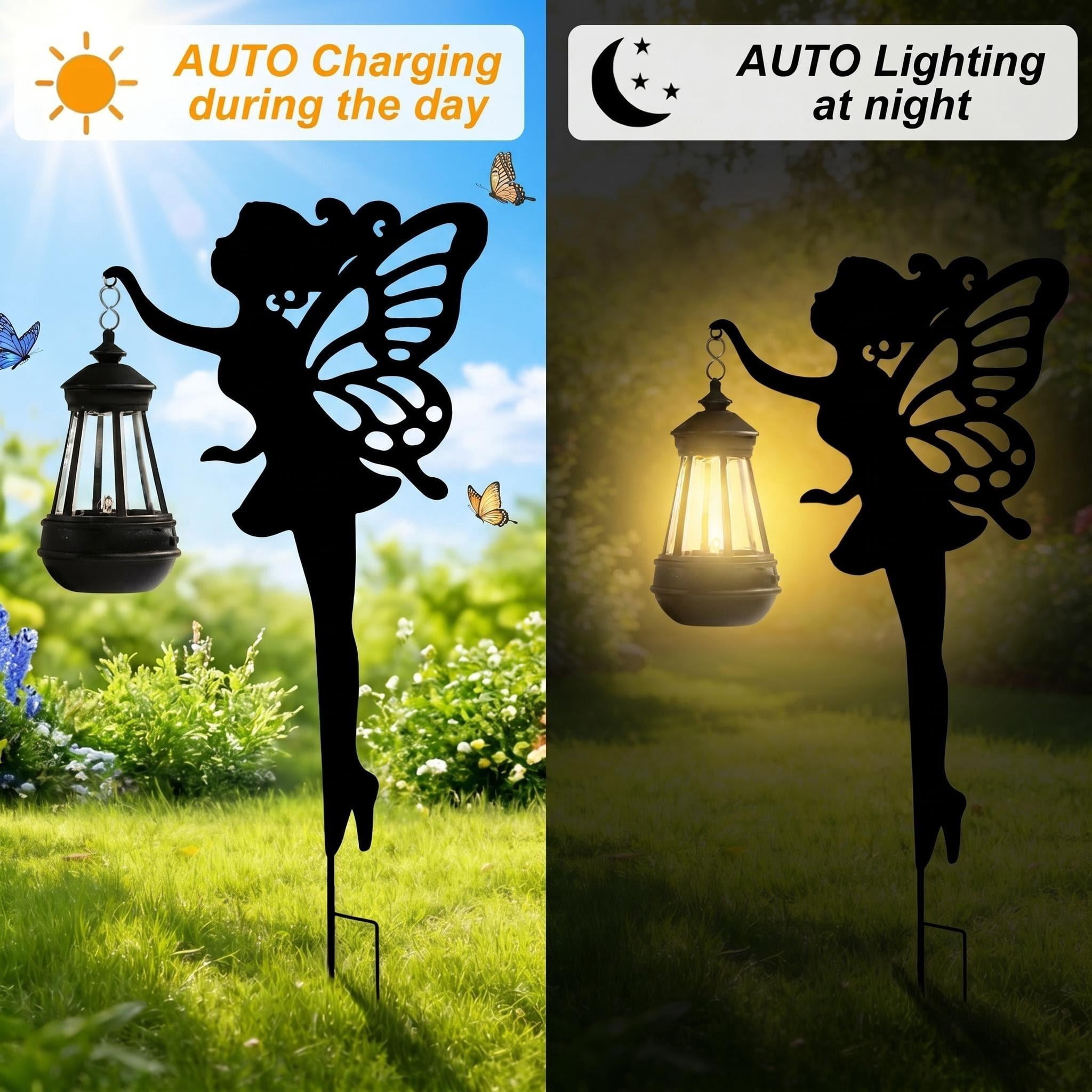 Solar  Outdoor Lights with Fairies,for Outdoor Decor Patio decor, Weatherproof Solar Light 2PCAK