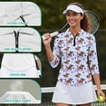 thumbnail image 5 of Garronmavis Horse Racing Women's Golf Shirt and Sun Visor Hat Set Adjustable Fashion Baseball Golf Cap Golf Tennis Shirts Breathable Fabric 4-Way Stretch for Camping Fishing Music Festival, 5 of 7