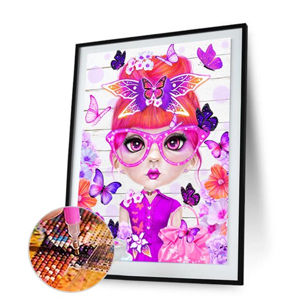 Cuadros Decorativos Diamond Painting 5D Big Eye Girl Full Round Drill Rhinestone Kit (A4188) Sywqhk Nuevos Originales