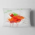 thumbnail image 2 of Designart Red Rose Watercolor Illustration - Floral Throw Pillow - 12x20, 2 of 5