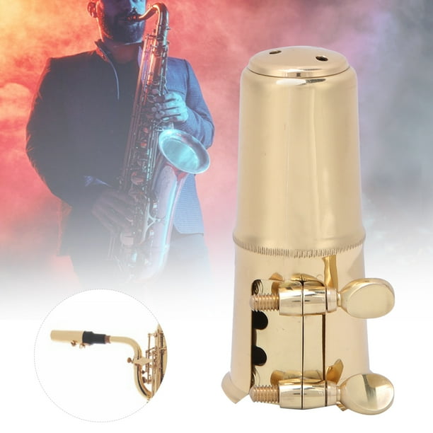 TSTS Alto BE Saxophone Mouthpiece Carved Flower Gold Plated Ligature Brass Cap