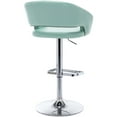 thumbnail image 5 of PU Leather Swivel Bar Stools with Arms, Adjustable Counter Height Bar Stool, Modern Upholstered Kitchen Island Chair with Footrest(Mint Green, Silver Base), 5 of 10