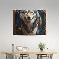thumbnail image 4 of Bingfone Oil Painting Tribal Wolf Tapestry Wall Hanging Decor for Living Room Bedroom Dorm Classroom Office Decor 29x37 Inch, 4 of 8