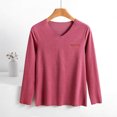 thumbnail image 4 of Women's Plus Size thermal Underwear Top Fleece Lined V Neck Long Sleeve Warm Base Layer Shirt Soft Comfy Cold Weather Top for Loungewear Daily Wear Hot Pink, 4 of 9
