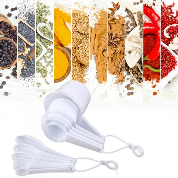 11pcs Plastic Measuring Spoons Cups with Scale Kitchen Tablespoon