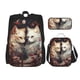thumbnail image 1 of Easygdp Flower Cat Couple Mochila para Niños y Niñas con Set de Caja de Almuerzo y Estuche para Lápices 3 en 1, Mochila Escolar Estampada para Adolescentes, 1 of 7