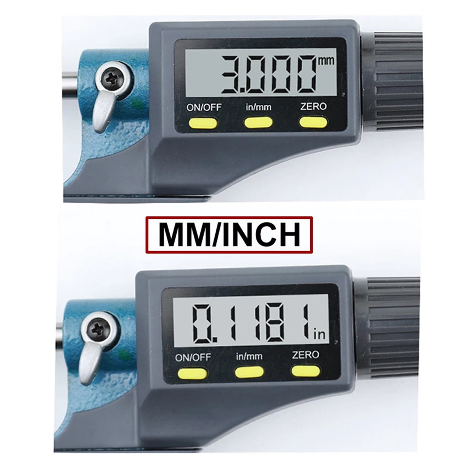 Electronic Outside Micrometer Carbide Tip Measure Tools Caliper Gauge 0-25mm 0.001mm Digital Micromaster Micrometer ,Easy to Operate