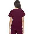 thumbnail image 2 of Hey Collection Scrubs 4-Way Stretch V-Neck Medical Scrub Top with Princess Seam, Wine, L, 2 of 4